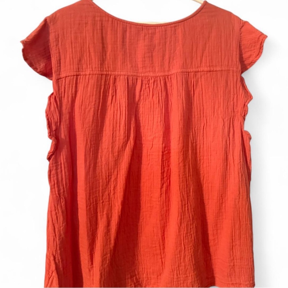 GAP Vibrant Salmon V-Neck Blouse